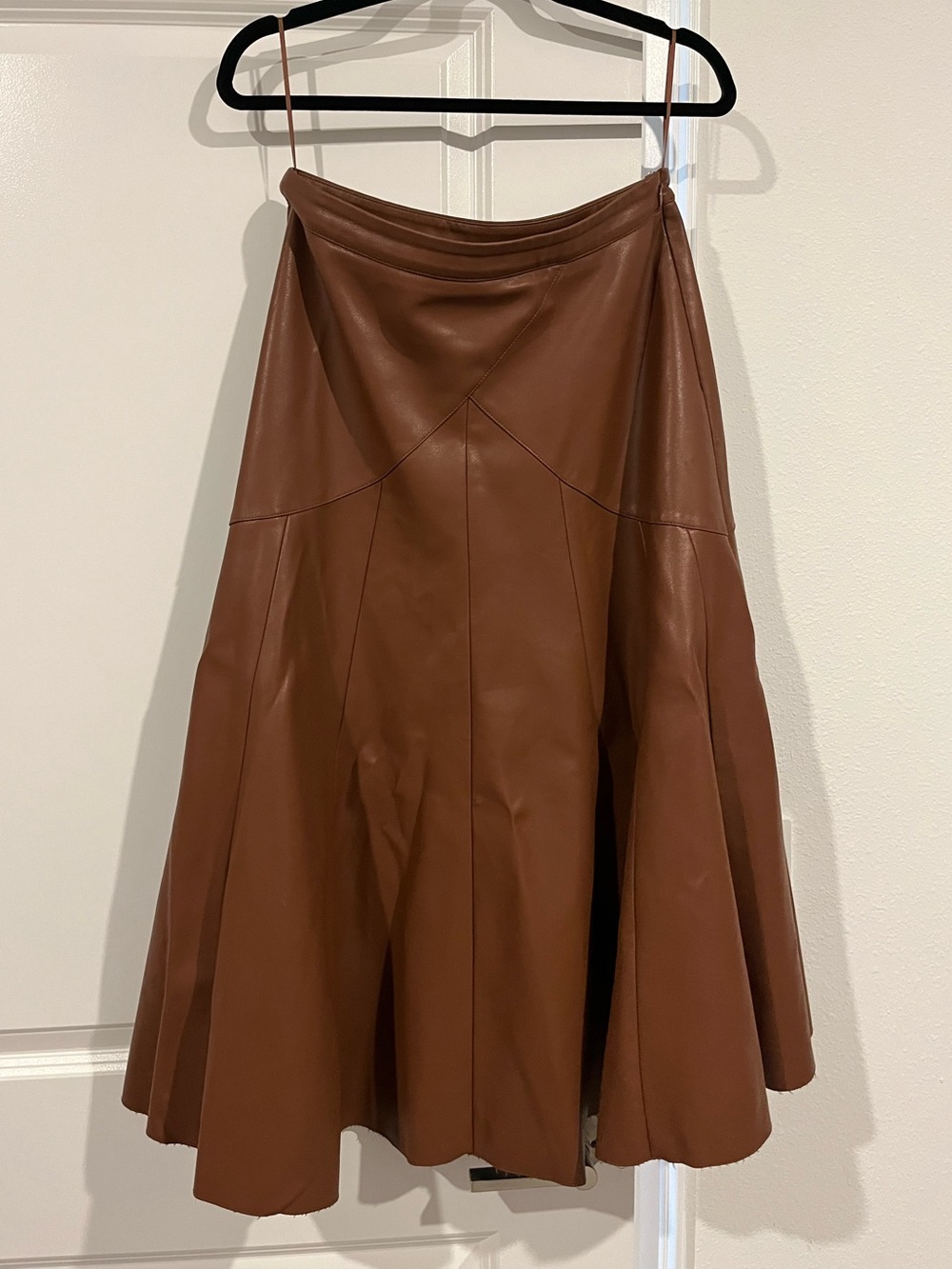 Maeve Mariska Faux Leather Midi Skirt